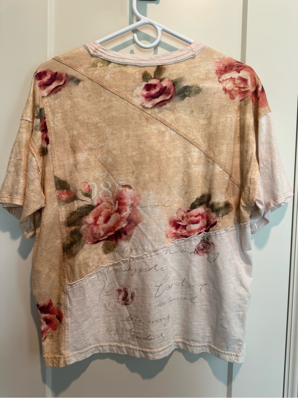 Pilcro Floral Short Sleeve Tee in Blush and Tan - Picture 2 of 6